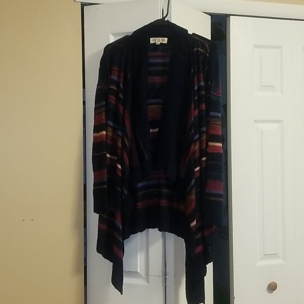 Pink rose sweater.  Multi colored